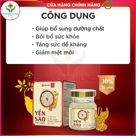 Set 6 Lọ Yến Sào Nam Dược Chưng Hồng Sâm & Đông Trùng Hạ Thảo - Bồi Bổ Sức Khỏe, Tăng Cường Đề Kháng 70ml