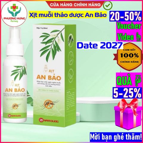 Xịt Chống Muỗi An Bảo Nam Dược 80ml - An Toàn Từ Thảo Dược, Hương Thơm Đuổi Muỗi & Côn Trùng Cho Trẻ Từ 3 Tuổi Trở Lên