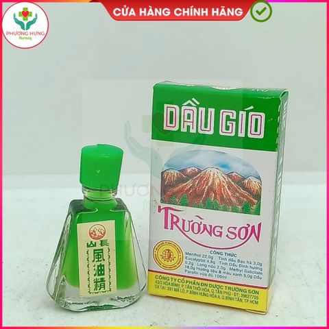 Dầu Gió Trường Sơn Hỗ trợ giảm ho, sổ mũi, nhức đầu, buồn nôn, đau bụng - Lọ 2,5ml