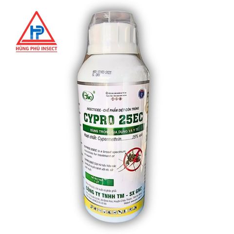 Thuốc Diệt Côn Trùng Cypro 25EC 1Lít - Diệt Muỗi, Kiến, Gián, Ruồi, Bọ Chét, An Toàn và Hiệu Quả Nhanh Chóng