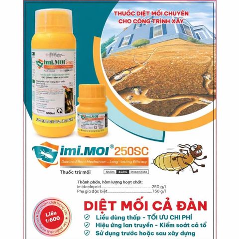 Thuốc trừ mối IMI.MOI 250SC 50ml - Giải pháp an toàn, hiệu quả diệt mối tận gốc cho công trình và nhà ở, bảo vệ lâu dài.