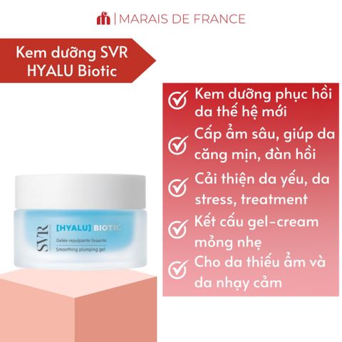 Kem Dưỡng SVR Hyalu Biotic 50ml - Cấp Ẩm, Phục Hồi Da Nhạy Cảm với Hyaluronic Acid & Probiotics - Dược Mỹ Phẩm Pháp