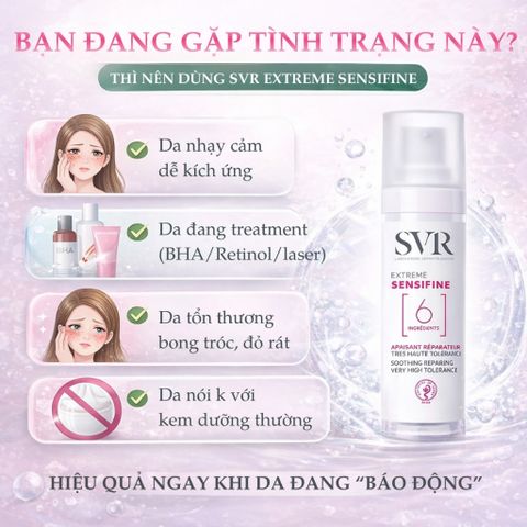 Kem Dưỡng Da Nhạy Cảm SVR Sensifine Extreme 50ml - Phục Hồi, Cấp Ẩm, Làm Dịu Da Yếu, Không Hương Liệu, Dùng Hằng Ngày