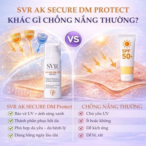 Kem Chống Nắng SVR AK Secure DM Protect SPF50+ 50ml - Bảo Vệ Da Nhạy Cảm, Chăm Sóc Da Yếu từ Thương Hiệu Pháp