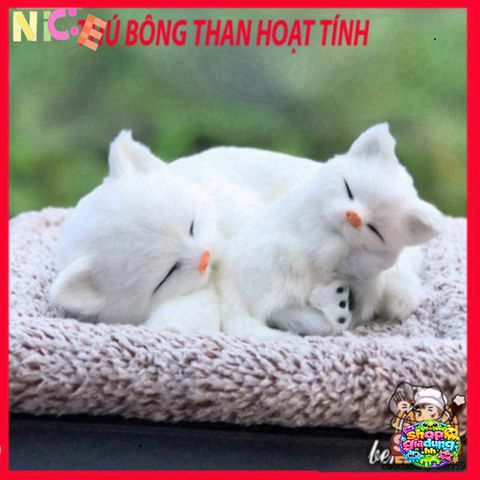 Gấu Bông Mèo Hoa Cúc Khử Mùi Ô Tô - Lõi Than Hoạt Tính Lọc Không Khí Dễ Thương Trang Trí Nội Thất Xe Hơi