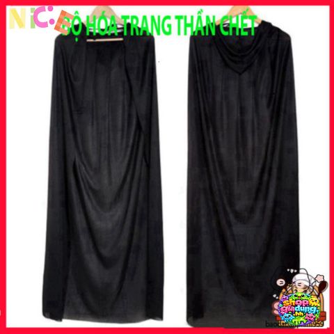 Áo Choàng Halloween Đen Phong Cách Scream - Chiếc Mũ Trùm Xương Nổi Bật Cho Dịp Hóa Trang Thú Vị