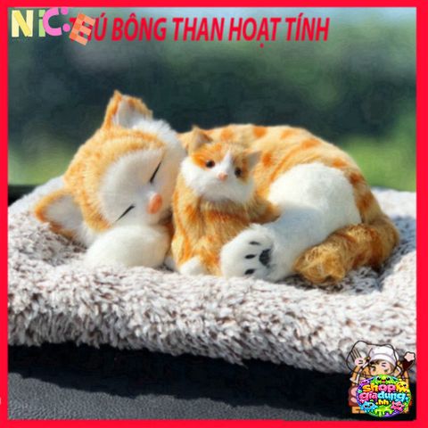 Gấu Bông Mèo Vàng Khử Mùi Than Hoạt Tính - Thú Bông Dễ Thương Trang Trí Ô Tô và Không Gian Sống, Giúp Lọc Không Khí, Bảo Vệ Sức Khỏe