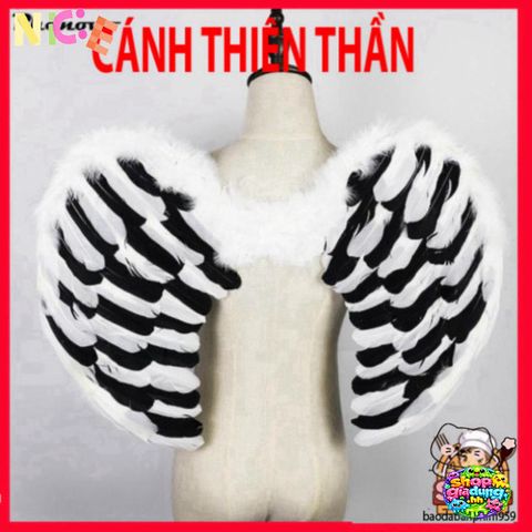 Cánh Thiên Thần Cosplay Halloween - Lông Ngỗng Đen Sang Trọng 60cm, Phụ Kiện Hóa Trang Độc Đáo cho Tiệc Tùng và Lễ Hội