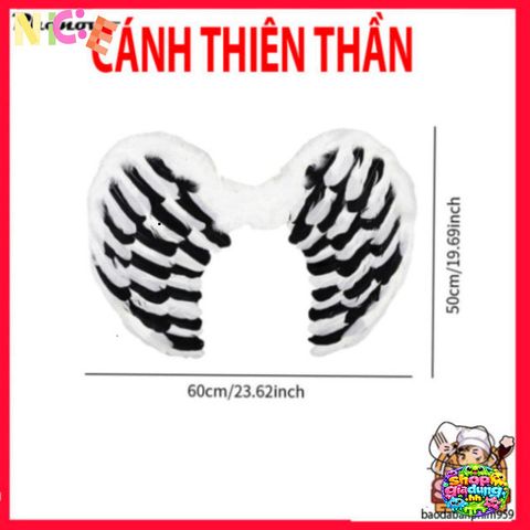 Cánh Thiên Thần Cosplay Halloween - Lông Ngỗng Đen Sang Trọng 60cm, Phụ Kiện Hóa Trang Độc Đáo cho Tiệc Tùng và Lễ Hội