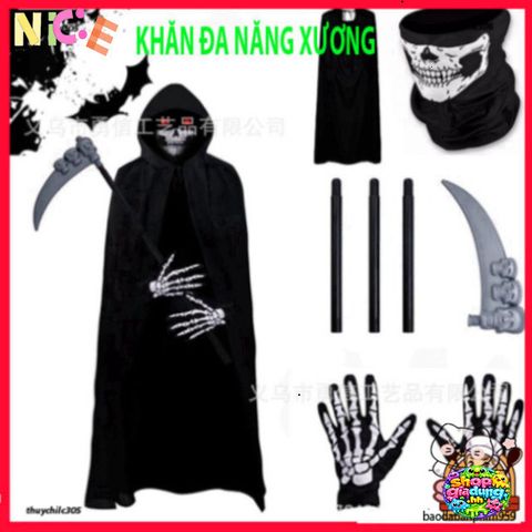 Khẩu Trang Đầu Lâu Xương - Khăn Đa Năng Vải Lanh Thoáng Mát 50cm Cho Phượt, Leo Núi, Thể Thao, Quà Tặng Cá Tính