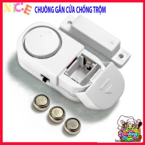 Bộ 2 Chuông Chống Trộm Không Dây - Thiết Bị An Ninh Bảo Vệ Cửa 24/7, Âm Thanh Báo Động Mạnh Mẽ, Dễ Dàng Lắp Đặt