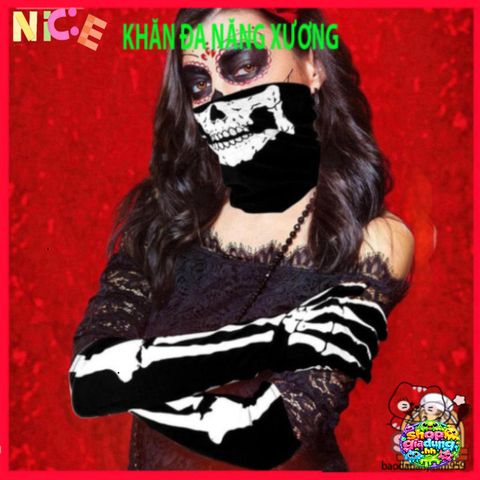 Mặt Nạ Đầu Lâu Kinh Dị & Găng Tay Ma Xương – Bộ Phụ Kiện Halloween ấn Tượng cho Tiệc Tùng và Sự Kiện Hóa Trang