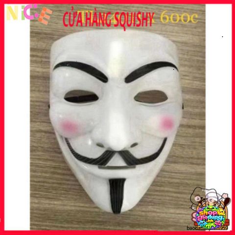 Mặt Nạ Hacker Anonymous - Phụ Kiện Cosplay Halloween Vàng, Bạc, Đen, Trắng, Đồ Trang Trí Thú Vị cho Người Thích Sợ Hãi