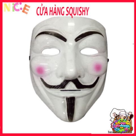 Mặt Nạ Hacker Anonymous - Phụ Kiện Cosplay Halloween Vàng, Bạc, Đen, Trắng, Đồ Trang Trí Thú Vị cho Người Thích Sợ Hãi
