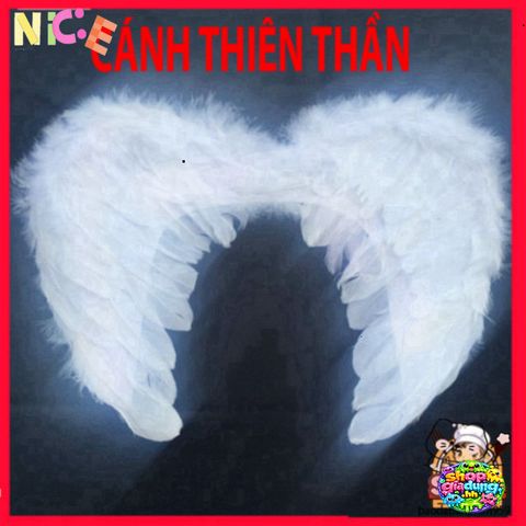 Đôi Cánh Thiên Thần Trắng Cho Bé - Phụ Kiện Hóa Trang Thú Vị - Kích Thước 45x35 cm, An Toàn và Ngọt Ngào