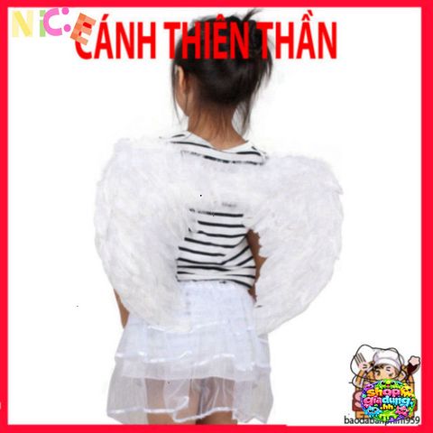 Đôi Cánh Thiên Thần Trắng Cho Bé - Phụ Kiện Hóa Trang Thú Vị - Kích Thước 45x35 cm, An Toàn và Ngọt Ngào