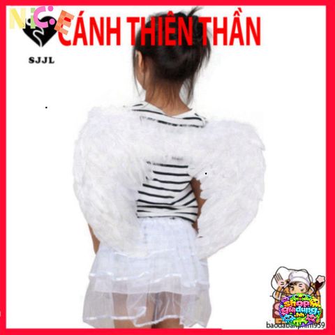 Đôi Cánh Thiên Thần Trắng Cho Bé - Phụ Kiện Hóa Trang Thú Vị - Kích Thước 45x35 cm, An Toàn và Ngọt Ngào