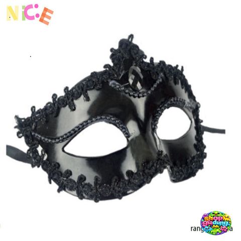 Mặt Nạ Hóa Trang Nửa Mặt Phong Cách Quý Tộc - Phụ Kiện Cosplay Halloween & Trung Thu Sang Trọng, Chất Liệu Nhựa Cao Cấp