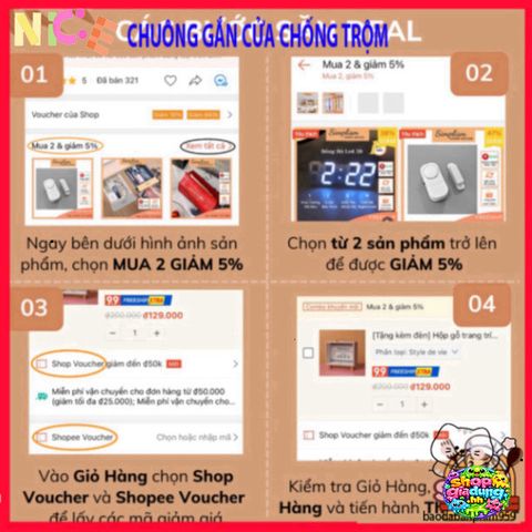Chuông Báo Cảm Biến Thông Minh DECOSA - Bảo Vệ An Ninh Cửa Chính & Cửa Sổ, Âm Thanh Cảnh Báo Trên 90 dB, Dễ Dàng Lắp Đặt