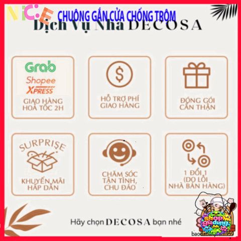 Chuông Báo Cảm Biến Thông Minh DECOSA - Bảo Vệ An Ninh Cửa Chính & Cửa Sổ, Âm Thanh Cảnh Báo Trên 90 dB, Dễ Dàng Lắp Đặt