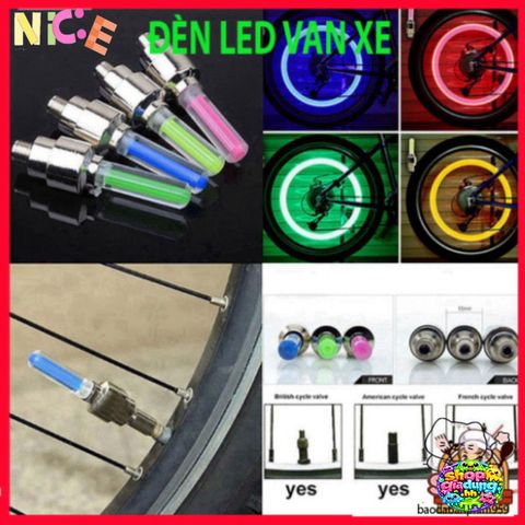 Đèn LED Neon Gắn Nắp Van Bánh Xe Đạp, Xe Máy, Ô Tô - Phụ Kiện Phát Sáng Độc Đáo, Nổi Bật Khi Di Chuyển