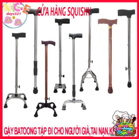 Gậy Batoong 4 Chân INOX - Hỗ Trợ Di Chuyển An Toàn Cho Người Già và Người Khuyết Tật - Chống Trơn Trượt, Thiết Kế Siêu Bền