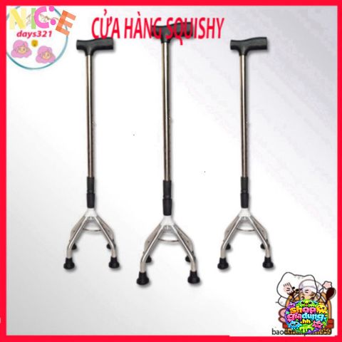 Gậy Batoong 4 Chân INOX - Hỗ Trợ Di Chuyển An Toàn Cho Người Già và Người Khuyết Tật - Chống Trơn Trượt, Thiết Kế Siêu Bền