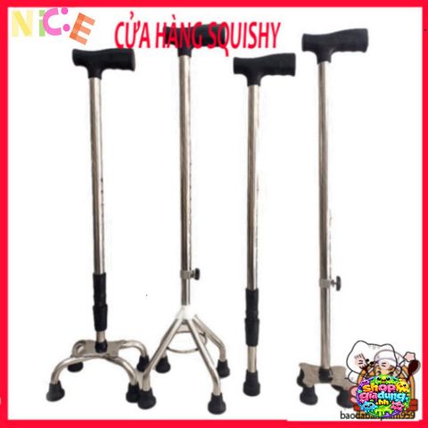Gậy Batoong 4 Chân INOX - Hỗ Trợ Di Chuyển An Toàn Cho Người Già và Người Khuyết Tật - Chống Trơn Trượt, Thiết Kế Siêu Bền