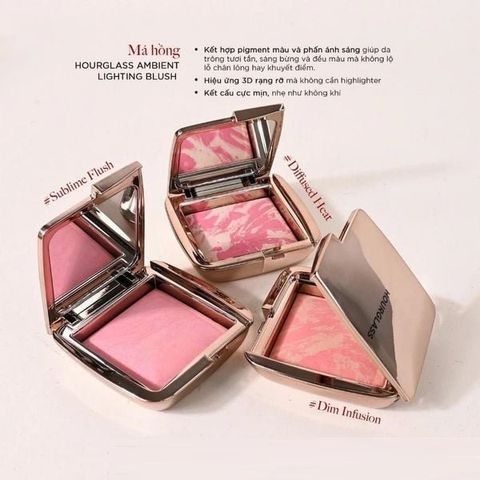 Phấn Má Hồng Hourglass Ambient Lighting Blush Màu Sublime Flush - Sắc Hồng Tự Nhiên, Ấn Tượng Cho Lớp Trang Điểm Hoàn Hảo