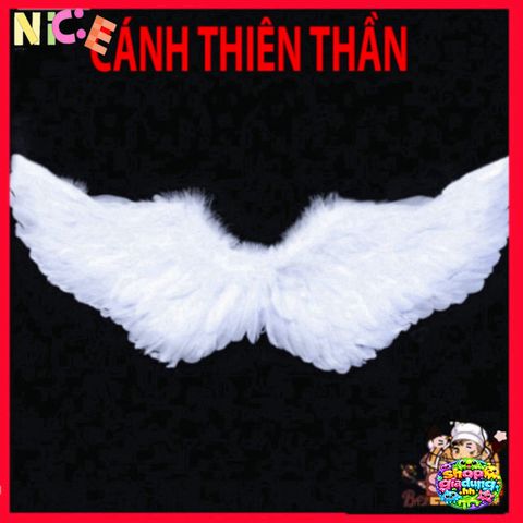 Bộ Cánh Thiên Thần Trắng Xinh Đẹp Cho Bé - Phụ Kiện Hóa Trang Halloween, Kèm Đuôi Lấp Lánh và Gậy Ma Thuật