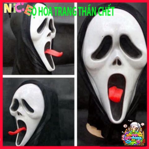 Bộ trang phục Halloween Áo Xương, Găng Tay & Mặt Nạ Thần Chết cho Tiệc Hóa Trang - Thể hiện Phong Cách Ma Quái Ấn Tượng