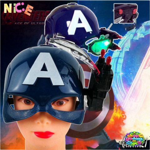 Bộ Trang Phục Siêu Nhân Captain America - Áo Choàng, Mặt Nạ LED, Khiên Phát Sáng và Gậy Âm Thanh - Đồ Hóa Trang Đầy Sáng Tạo Cho Trẻ Em