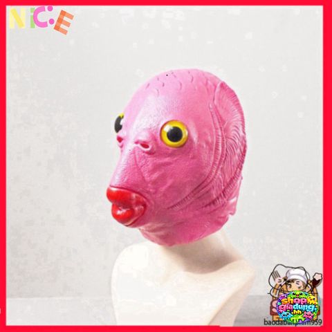 Mặt Nạ Cá HỒNG Silicone Hóa Trang - Perfect Cosplay Halloween Mũ Ếch Xanh - Sản Phẩm Độc Đáo Cho Lễ Hội Hóa Trang