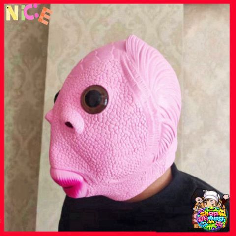 Mặt Nạ Cá HỒNG Silicone Hóa Trang - Perfect Cosplay Halloween Mũ Ếch Xanh - Sản Phẩm Độc Đáo Cho Lễ Hội Hóa Trang