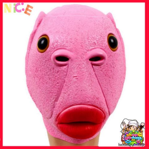 Mặt Nạ Cá HỒNG Silicone Hóa Trang - Perfect Cosplay Halloween Mũ Ếch Xanh - Sản Phẩm Độc Đáo Cho Lễ Hội Hóa Trang