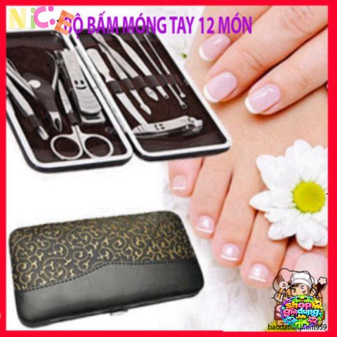 Bộ Dụng Cụ Cắt Móng Tay 12 Món Chống Gỉ Cao Cấp - Hộp Da Sang Trọng Cho Gia Đình, Dụng Cụ Làm Đẹp Tại Nhà