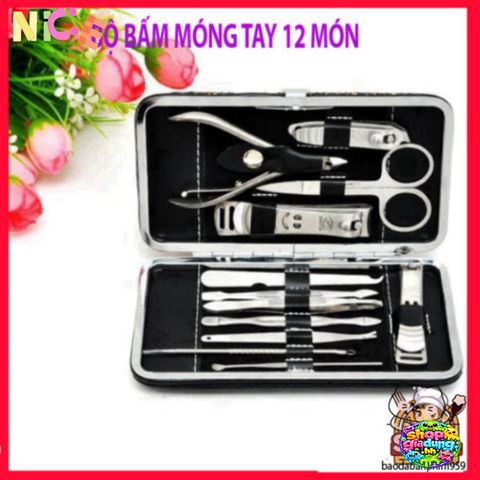 Bộ Dụng Cụ Cắt Móng Tay 12 Món Chống Gỉ Cao Cấp - Hộp Da Sang Trọng Cho Gia Đình, Dụng Cụ Làm Đẹp Tại Nhà