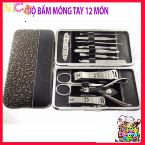 Bộ Dụng Cụ Chăm Sóc Móng Tay 12 Món Cao Cấp - Thiết Kế Hiện Đại Hàn Quốc, Đầy Đủ Tiện Ích Cho Sắc Đẹp Tại Nhà