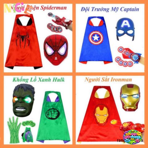 Áo Choàng Siêu Anh Hùng Avenger Kèm Phụ Kiện - Giải Trí Hóa Trang Thế Giới Siêu Anh Hùng Cho Trẻ Em 3 Tuổi Trở Lên