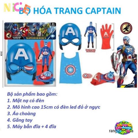 Áo Choàng Siêu Anh Hùng Avenger Kèm Phụ Kiện - Giải Trí Hóa Trang Thế Giới Siêu Anh Hùng Cho Trẻ Em 3 Tuổi Trở Lên