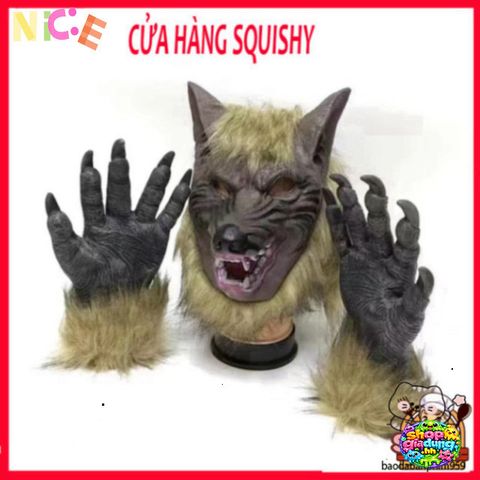 Mặt Nạ Trùm Đầu Nhập Vai Chó Sói & Ma Sói - Phụ Kiện Halloween Cosplay Độc Đáo, Tham Gia Bữa Tiệc Hóa Trang Sinh Động