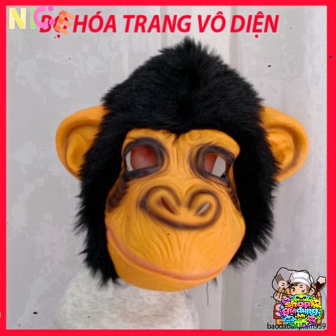 Mặt Nạ Khỉ Đột Đen Halloween - Phụ Kiện Hóa Trang Độc Đáo Cho Những Bận Rộn 12 Tuổi Trở Lên, Thiết Kế 3D Gợi Nhớ Hacker