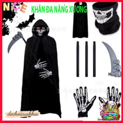Khẩu Trang Đầu Lâu Xương Cá Đa Năng - Khăn Lanh Thoáng Mát, Chống Nắng, Phụ Kiện Thời Trang Cho Mọi Hoạt Động Ngoài Trời 50cm