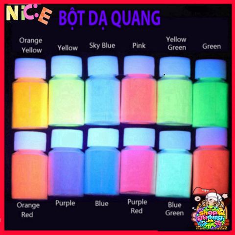 Hũ Bột Dạ Quang 12 Màu Sắc - Bột Nhuộm Resin Phát Sáng Trong Bóng Tối Cho Nghệ Thuật Thủ Công Và Trang Sức Sáng Tạo
