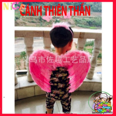 Bộ Trang Phục Thiên Thần Trắng Đôi - Cánh Lông Vũ Rực Rỡ cho Trẻ Em - Hoá Trang Dễ Dàng, Kích Thước Đang Có Sẵn