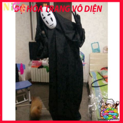 Set Bộ Y Phục Nhập Vai Ma Vô Diện Spirited Away - Cosplay Chính Hãng cho Tất Cả Lứa Tuổi với Áo Choàng và Mặt Nạ Huyền Bí