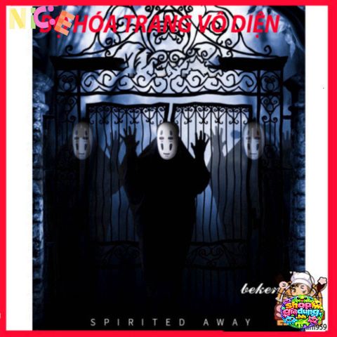 Set Bộ Y Phục Nhập Vai Ma Vô Diện Spirited Away - Cosplay Chính Hãng cho Tất Cả Lứa Tuổi với Áo Choàng và Mặt Nạ Huyền Bí