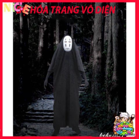 Set Bộ Y Phục Nhập Vai Ma Vô Diện Spirited Away - Cosplay Chính Hãng cho Tất Cả Lứa Tuổi với Áo Choàng và Mặt Nạ Huyền Bí