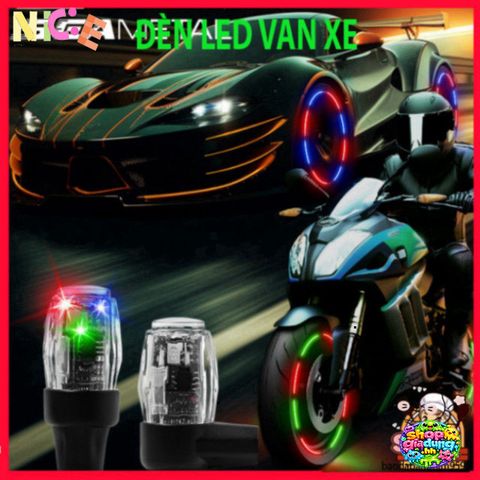 Đèn Led Lốp Xe Ô Tô Xe Máy Xe Đạp - Bộ 4 Nắp Van Trang Trí Cảm Biến Rung, Sạc Type-C Tiện Lợi, Đa Màu Sắc Thời Trang