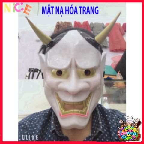 Mặt Nạ Nhập Vai Oni Noh Hannya 2 Sừng Độc Đáo - Phụ Kiện Halloween Cosplay Chất Lượng Cao